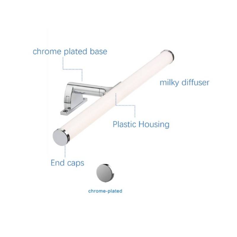 Aplique de espejo para baño 6W opal tubular 40cm