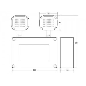 Luz de Emergencia LED Industrial Doble 2x6W IP65