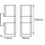 dimensiones aplique de pared exterior