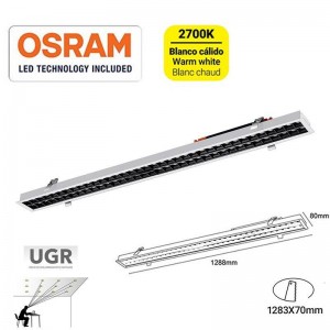 Foco LED Lineal Empotrable 40W UGR18 Chip Osram