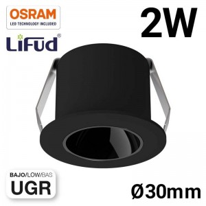 Downlight LED empotrable Mini 2W Bajo UGR