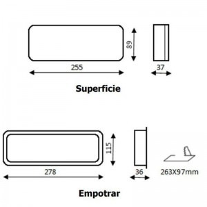 Luz de emergencia LED 500LM 1 hora de autonomía IP44