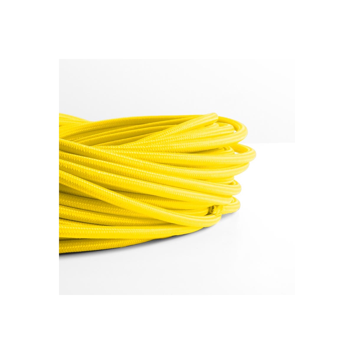 Cable eléctrico redondo revestido de algodón Amarillo Cítrico