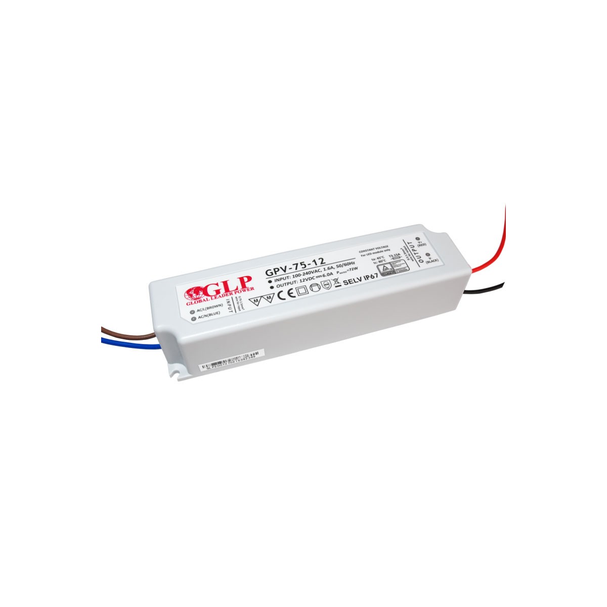 Fuente de alimentación LED de 75W 12V- GLP