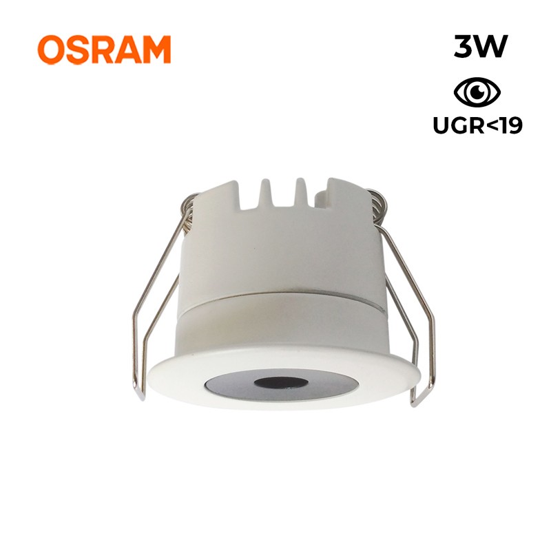 Downlight LED empotrable Mini 3W Bajo UGR 40x32,1mm