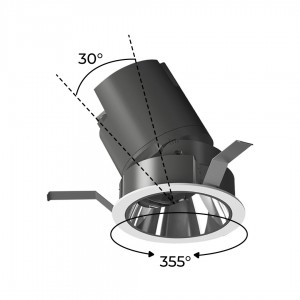 Foco LED empotrable Bajo UGR ajustable 20W COB IP54