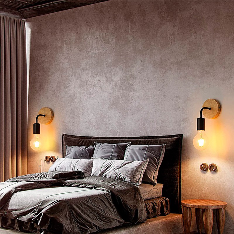 Aplique de pared madera con flexo de metal "Morgan"