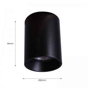 Lámpara de techo para bombilla GU10 Negro - Medidas
