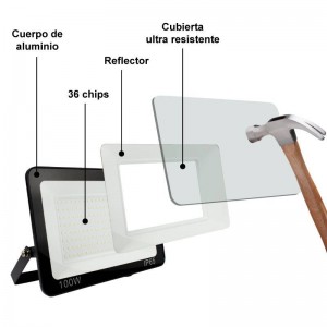 Kit 2 uds Foco proyector exterior LED 100W 7847LM IP65