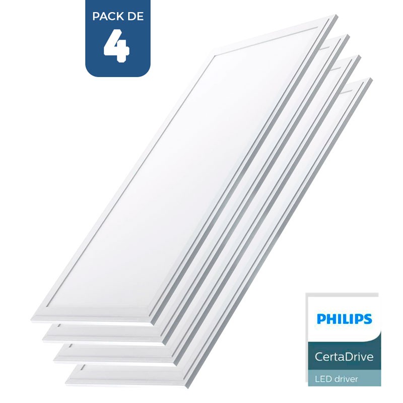 Pack 4 Paneles LED slim 120x30cm 44W 3980lm UGR19