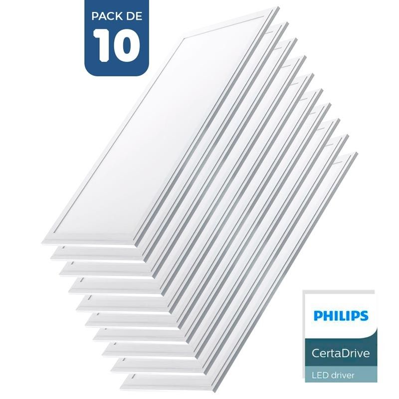 Pack 10 Paneles LED slim 120x30cm 44W 3980lm UGR19