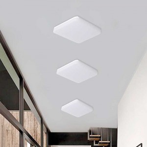 Plafón LED Estanco Cuadrado Blanco 24W de superficie 2640LM IP54