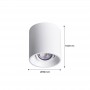 Aro downlight de superficie orientable GU10, MR16 PVC