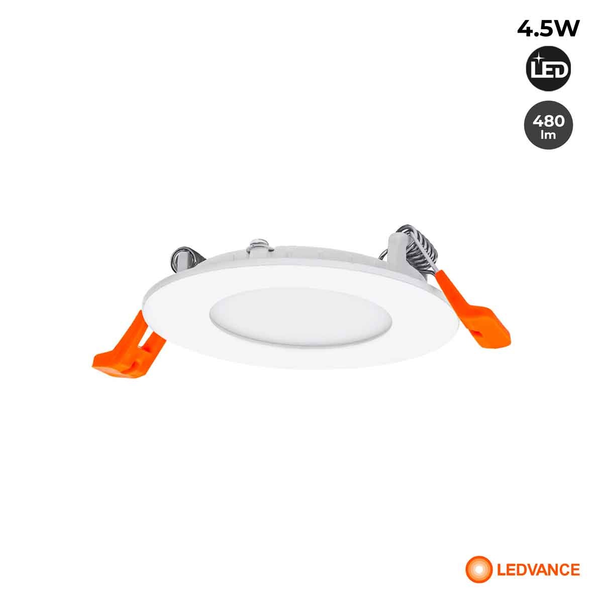 Downlight LED LEDVANCE Slim - Gama ESSENTIAL - 4.5W - 3000K - Corte Ø 72mm