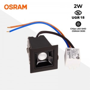 Foco LED Downlight Lineal Empotrable 2W CHIP OSRAM- UGR18