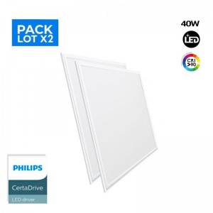 Pack x 2 - Panel LED empotrable Backlight 60x60cm - 4900lm - driver Philips - 40W