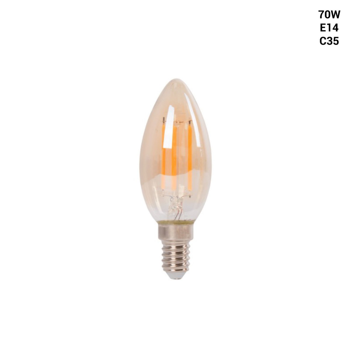 Bombilla filamento LED Vela E14 C35 - 4W - Vintage - 2200K