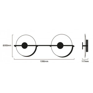 Doppelte LED-Wandleuchte "CENTER" 2x13W