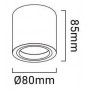 Schwenkbare Aluminium-Deckenleuchte „Tub“ - GU10 - Abmessungen