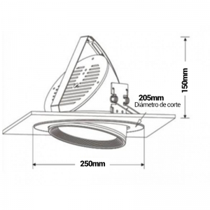 Rundes LED-Einbaudownlight 48W, schwenkbar 48W