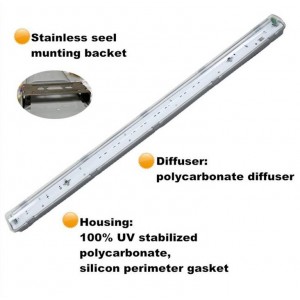 IP65 Abdeckung für LED-Röhre - 120 cm - spritzwassergeschützt - staubdicht - LED Schutz