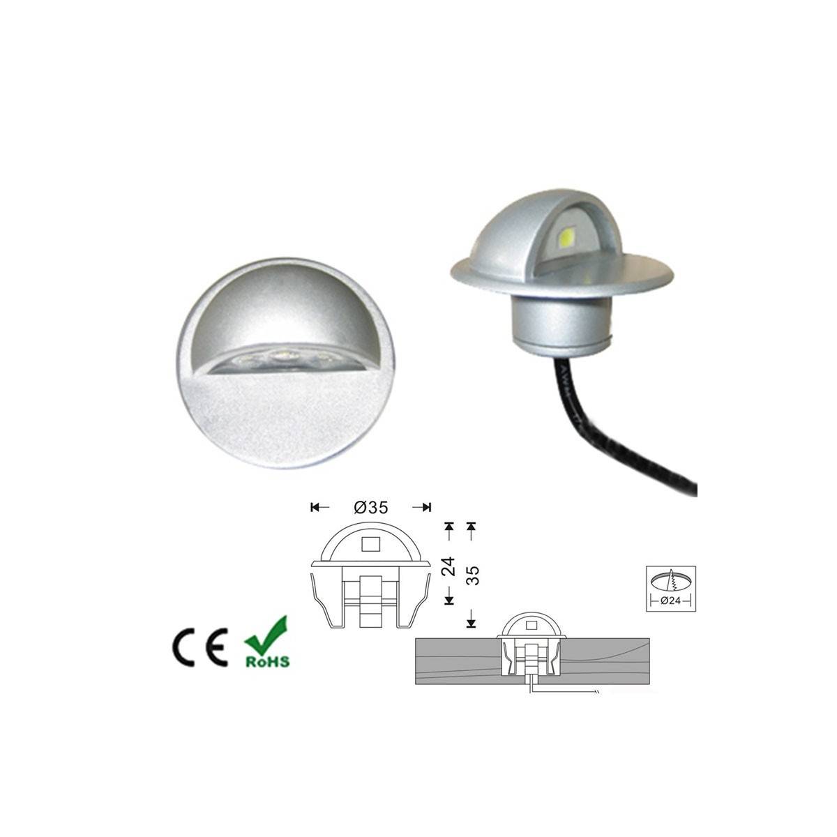 LED-Einbauleuchte IP67 12V-DC 0,4W