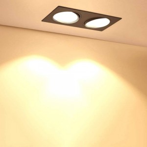 Kardan schwenkbares Einbaudownlight für 2 Leuchtmittel GU10, MR16