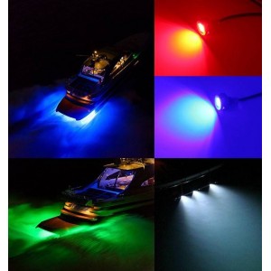 RGB-LED-Einbauleuchte für Ablassschraube in Booten 27W 12V Edelstahl 316L