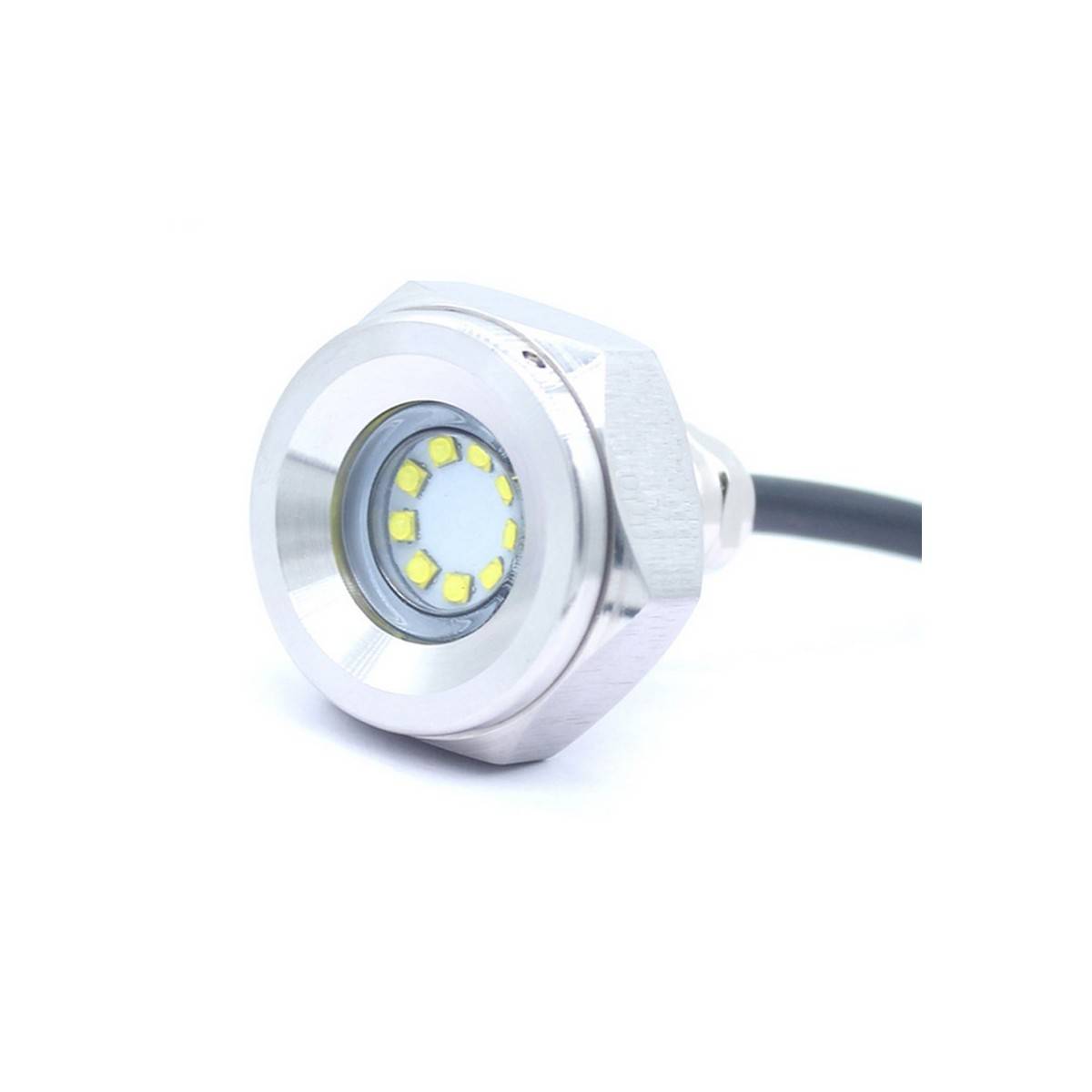 RGB-LED-Einbauleuchte für Ablassschraube in Booten 27W 12V Edelstahl 316L