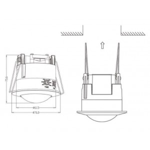 Einbau PIR-Bewegungsmelder 360º IP20