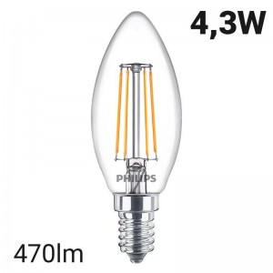 LED-Glühbirne E14 B35 4.3W | Philips LED Classic Kerze
