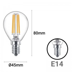 LED-Kugelfaden-Glühbirne E14 P45/G45