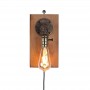 wandlampe metall holz vintage industrial