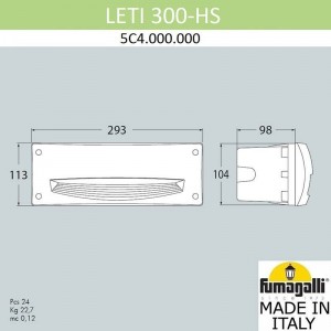 Fumagalli LETI 300 HS Unterputzleuchte E27 6W