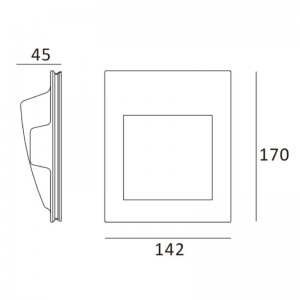 MUR" 1W trimless Gipseinbauwandleuchte