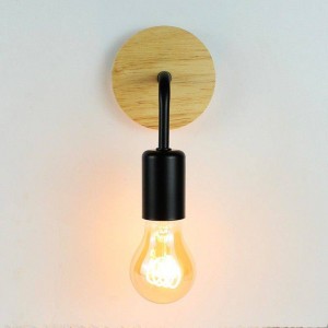 Wandleuchte „Morgan” aus Holz und Metall - E27 Lampe