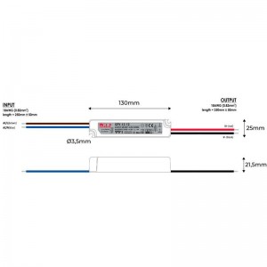 Außeneinsatz Netzteil 12V DC - 12W - IP67 - GLP - LED Streifen - Abmessungen