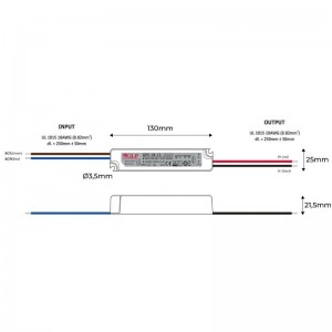 Außeneinsatz Netzteil 24V DC - 18W - IP67 - GLP - Abmessungen