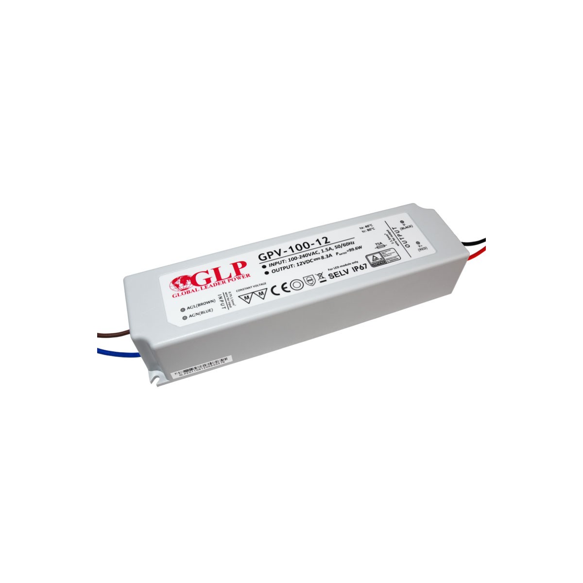 Außeneinsatz Netzteil 12V DC - 100W - IP67 - GLP - LED Streifen versorgen