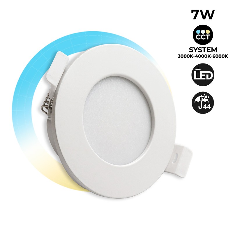 Wasserdichtes LED-Einbaudownlight CCT - 7W - IP44 - Einbauöffnung Ø 68-75 mm