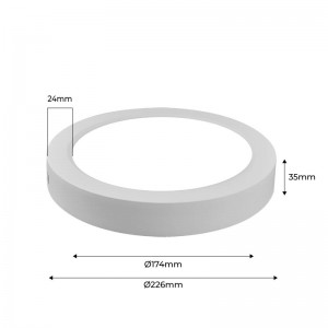 LED-Deckenanbauleuchte DOB 18W High Efficiency_Cotas