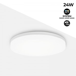 Runde weiße wasserdichte LED-Deckenleuchte 24W CCT 2640lm IP65