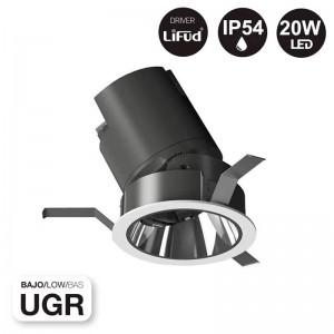 LED-Einbaudownlight Low UGR einstellbar 20W COB IP54