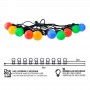 LED-Girlande mit schwarzem Kabel 10 Multicolour-LED-Glühbirnen - 8 Meter