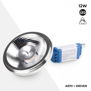 LED-Glühbirne AR111 12W Dimmbar mit externem Treiber 12°-Winkel