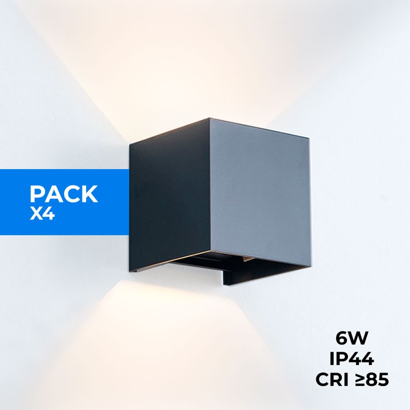 4er-Pack Wandleuchten "KURTIN" 6W verstellbare Lichtblende