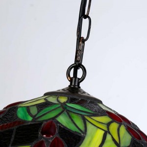 Von Tiffany inspirierte Pendelleuchte mit Blumenmosaik aus Glas