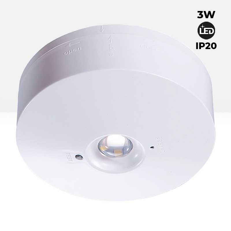 LED-Anbau- oder Einbau-Notleuchte 120lm 3W 3 Stunden IP20