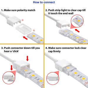 IP68 Wasserdicht 10mm 2PIN LED Strip Home Stecker