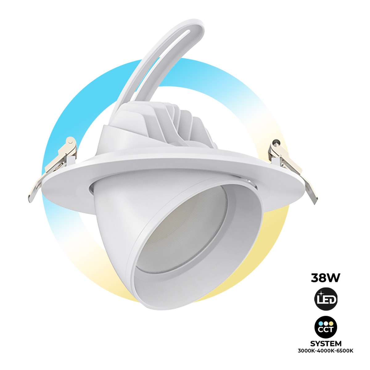 Rundes LED-Downlight c schwenkbar 38W